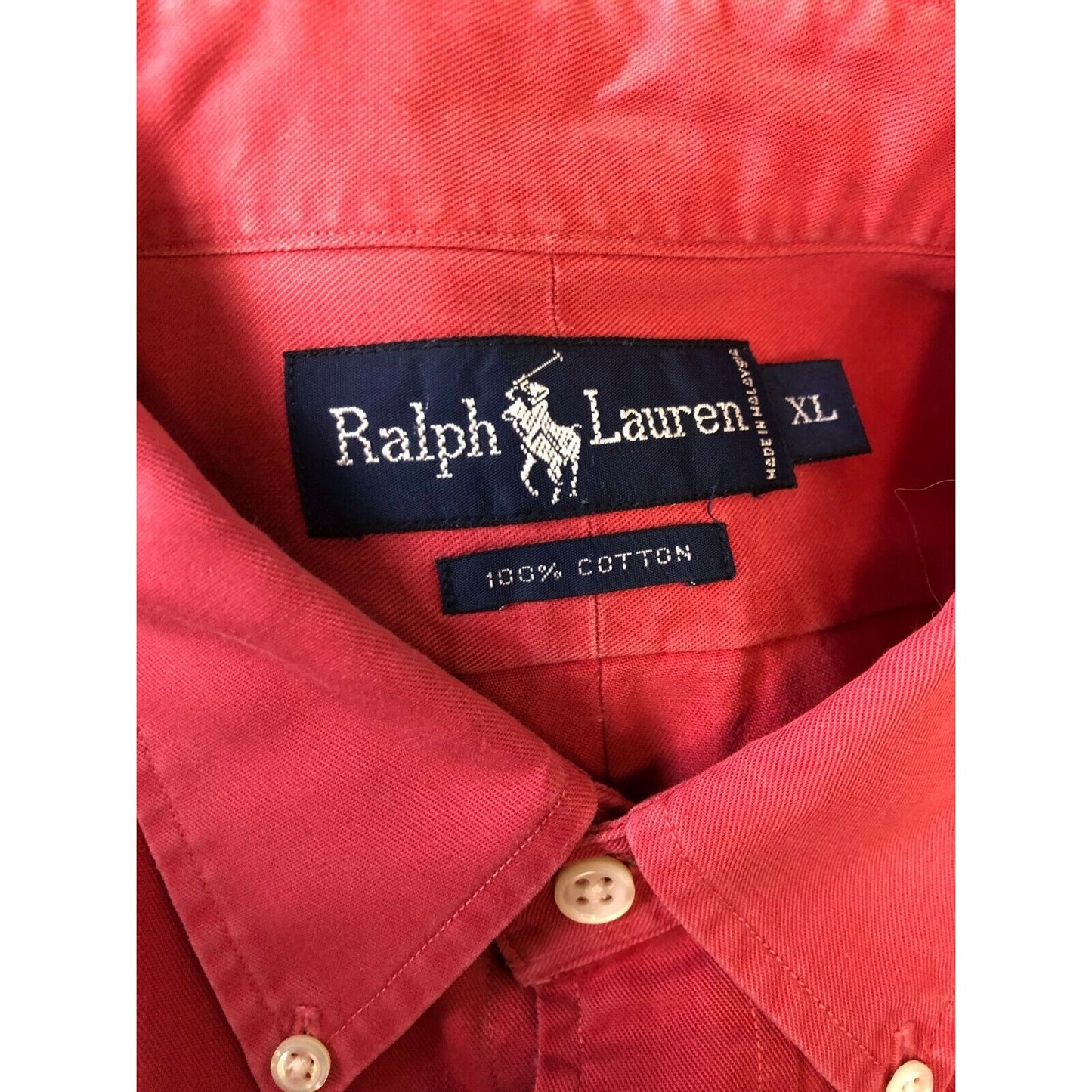 Ralph Lauren Polo Mens Rose Button Down Shirt 100% Cotton XL