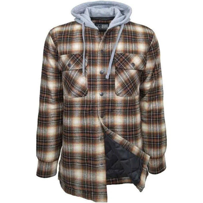 Dakota Grizzly Brown Plaid Lined Hoodie New Sz. M