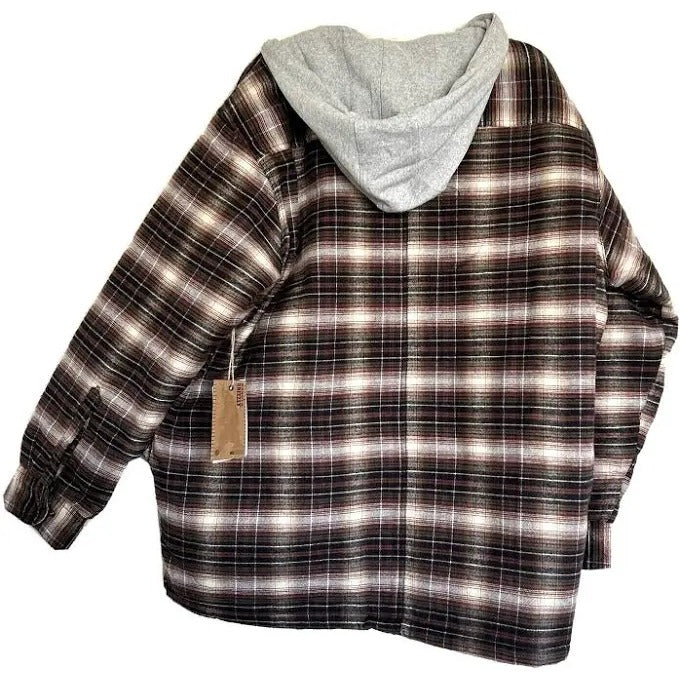 Dakota Grizzly Brown Plaid Lined Hoodie New Sz. M