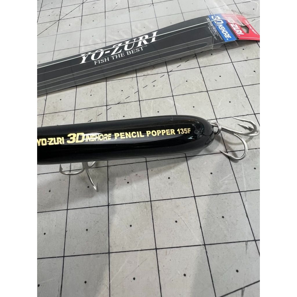 Yo-Zuri 3D Inshore Pencil Popper Floating Lure 135mm 5-3/8i” Black  R1433 BL New