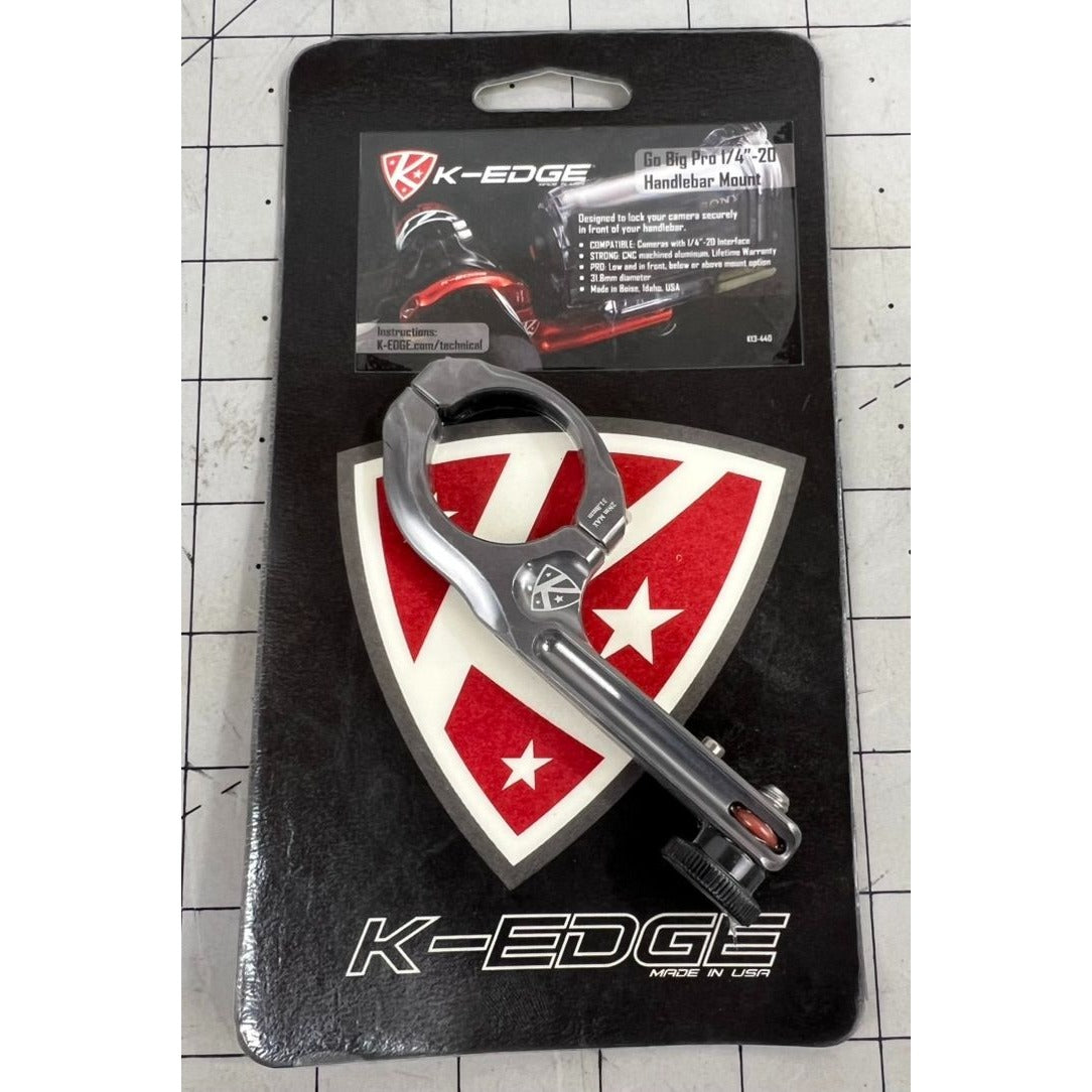 K-EDGE GO BIG Pro 31.8mm Handlebar Universal (0.25 X20) Camera Mount  Gun Metal