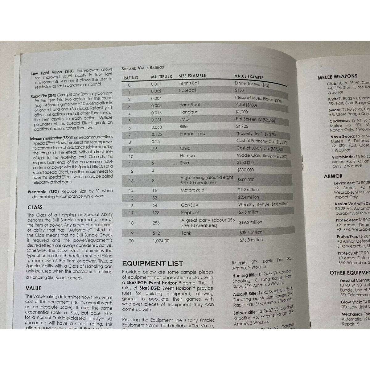StarSiege Event Horizon Introductory Manual Rules Troll Lord Games 2008 RPG