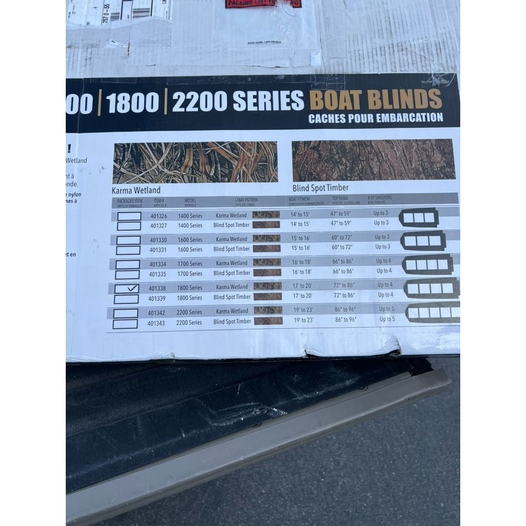 Beavertail 1800 Series Boat Blind Karma Wetland Camo For 17-20' Boats