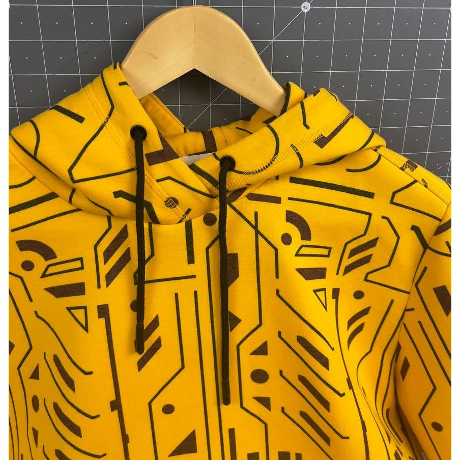 Under Armour Yellow Geometric Circuit?? Pattern Hoodie SZ. Small vg++