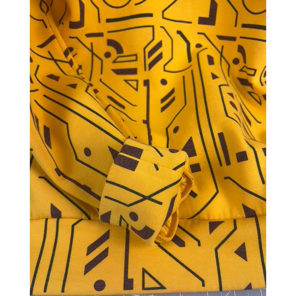 Under Armour Yellow Geometric Circuit?? Pattern Hoodie SZ. Small vg++