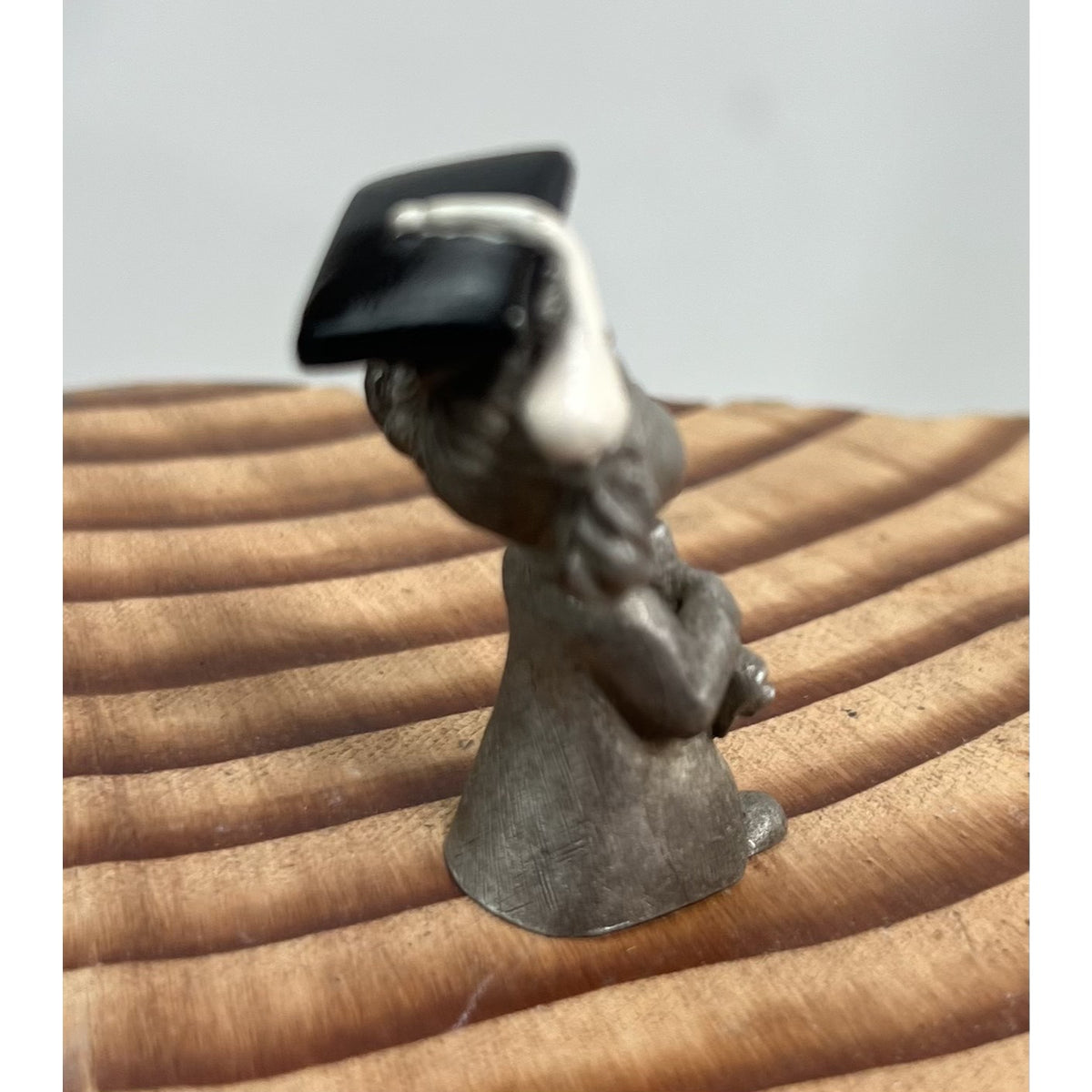 Pewter Miniature Figurine Girl Graduate w/Diploma Cap 1983 Spoontiques S870