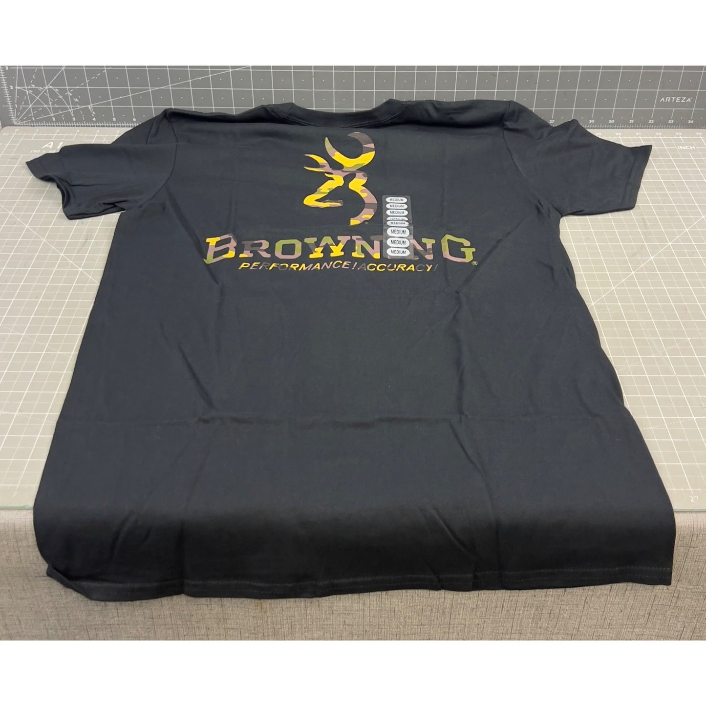 Browning Men’s Camo Over Under Graphic T-Shirt Medium Black Cotton Casual