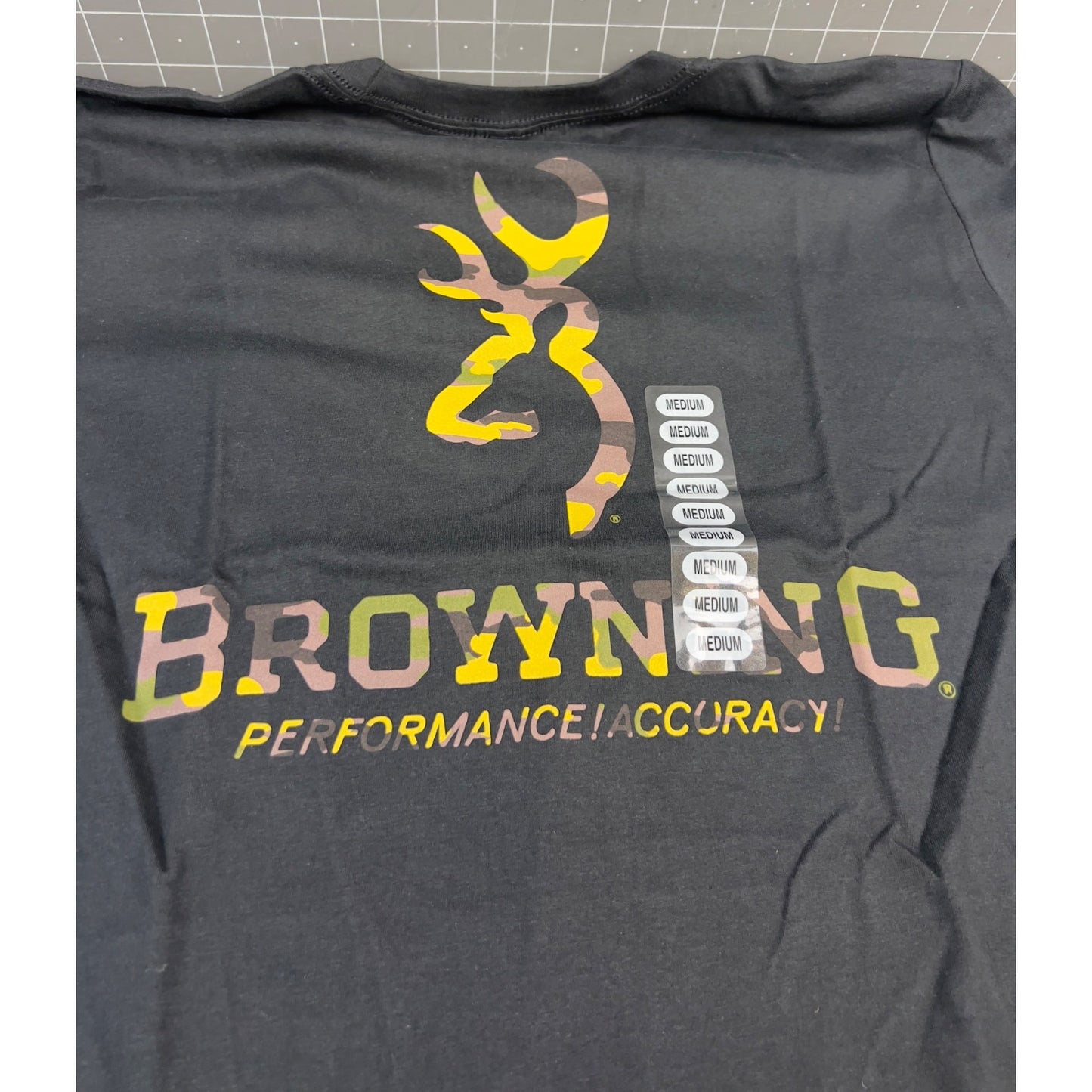 Browning Men’s Camo Over Under Graphic T-Shirt Medium Black Cotton Casual