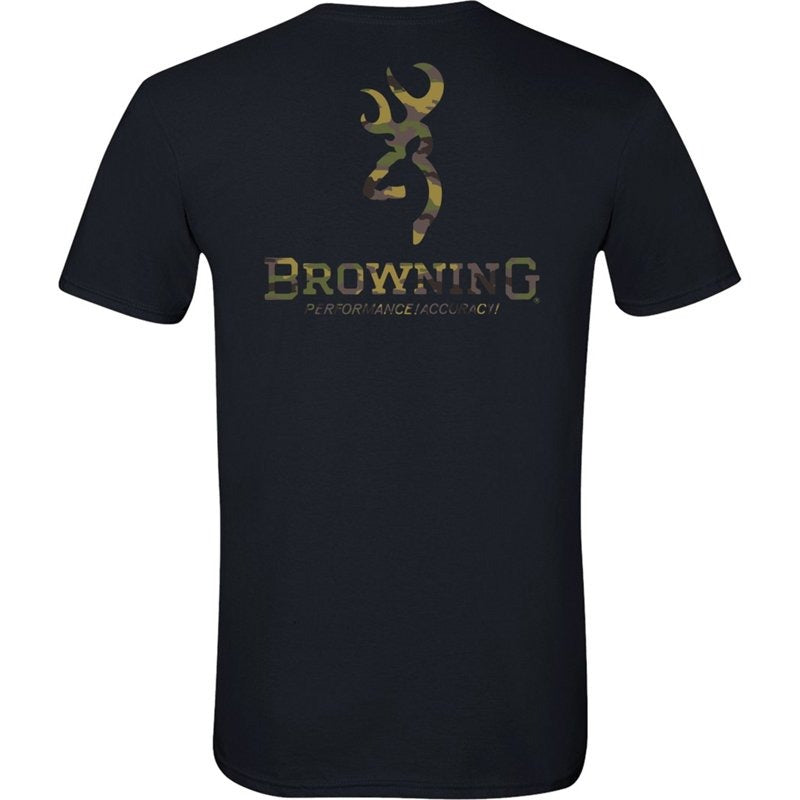 Browning Men’s Camo Over Under Graphic T-Shirt Medium Black Cotton Casual
