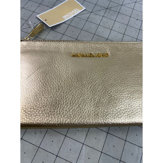 Michael Kors Bedford Large Pale Gold Zip Clutch New w/Tags