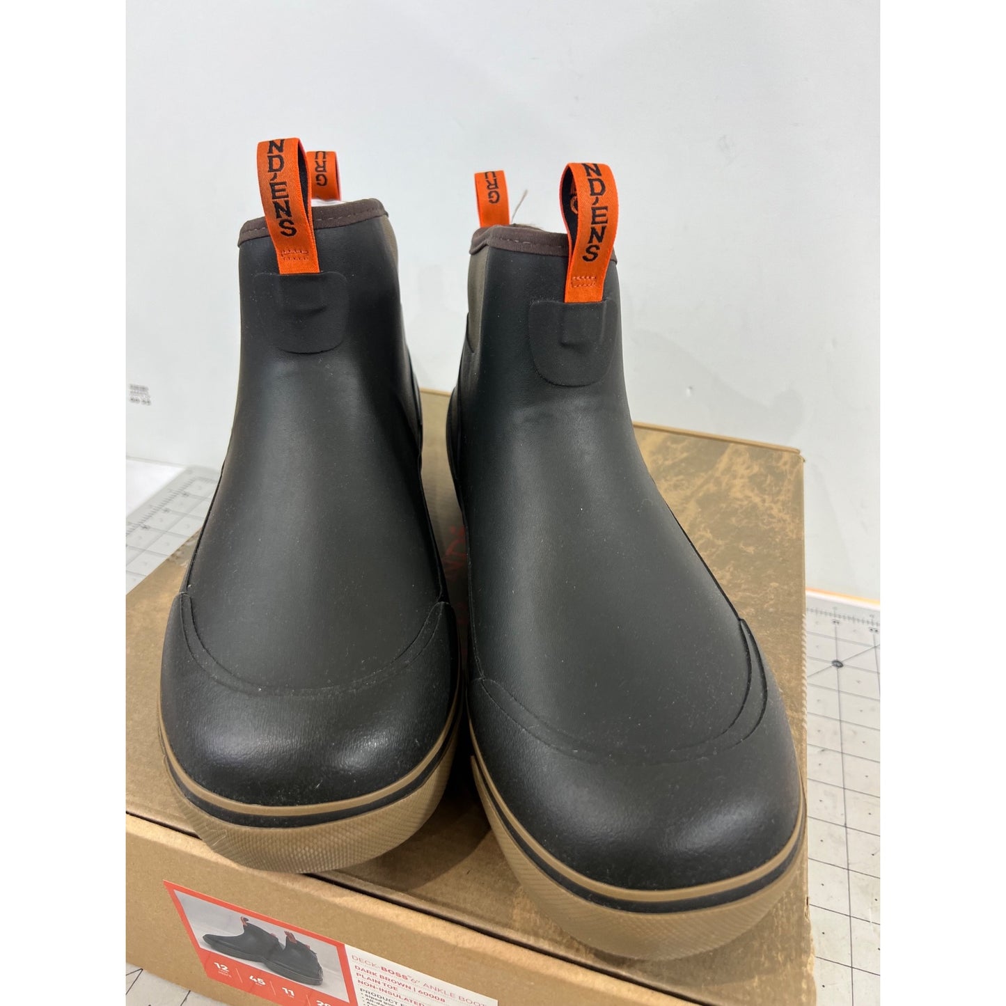 Grundens Men’s DECK-BOSS Ankle Boot Monument Brown Sz. 12 Brand New