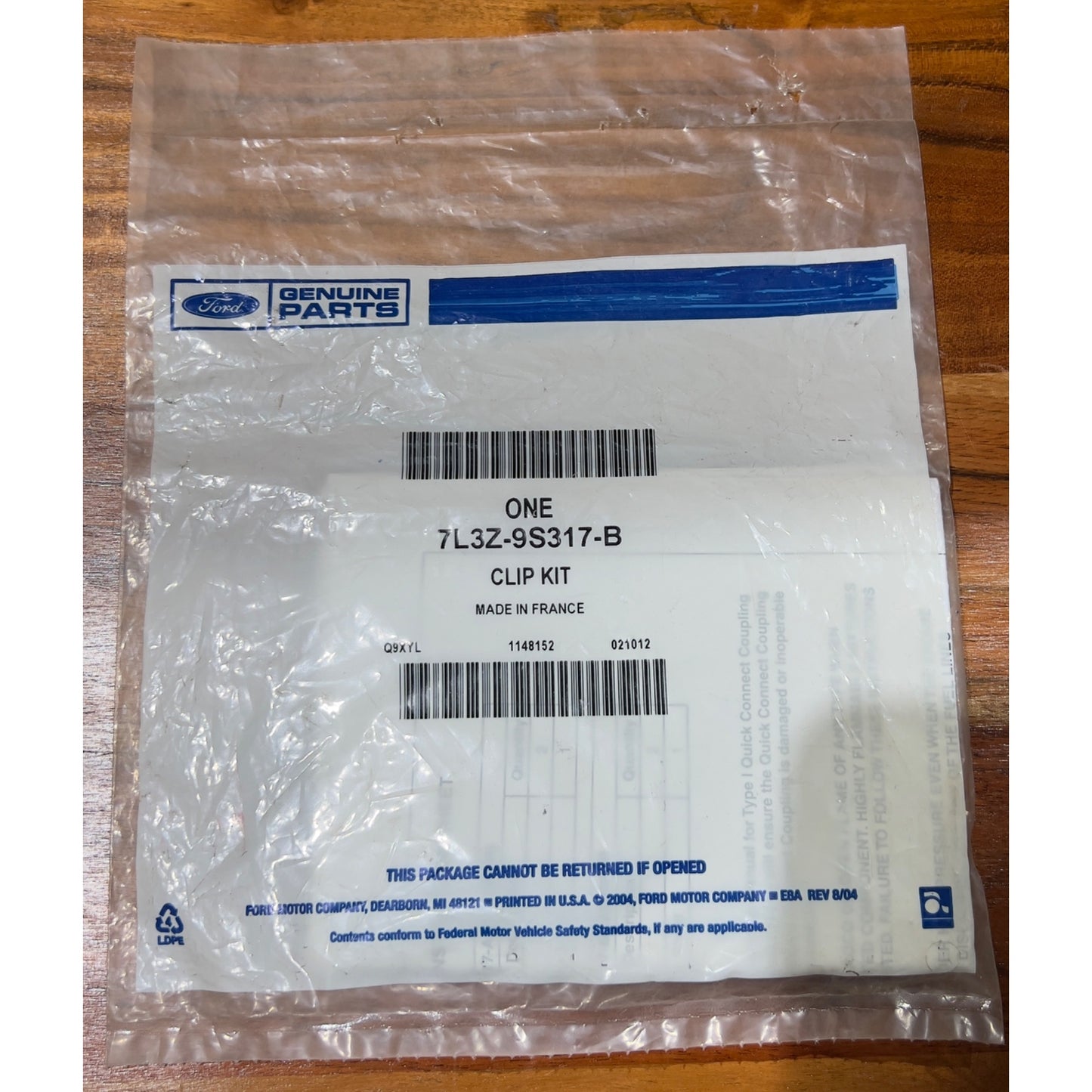 Ford Genuine Parts Fuel Line Clip Kit 7L3Z-9S317-B New