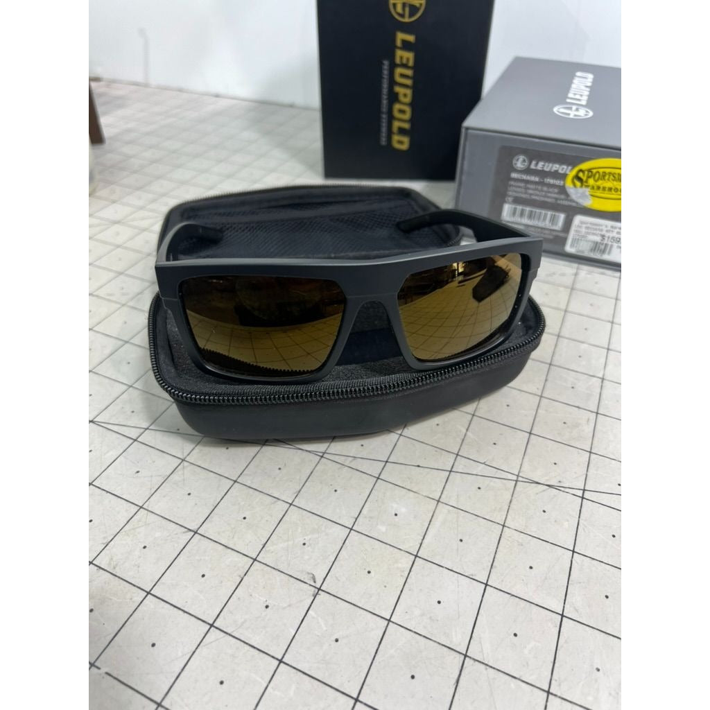 Leupold Becnara Matte Black Sunglasses w/Bronze Mirror Polarized Lens & Case New