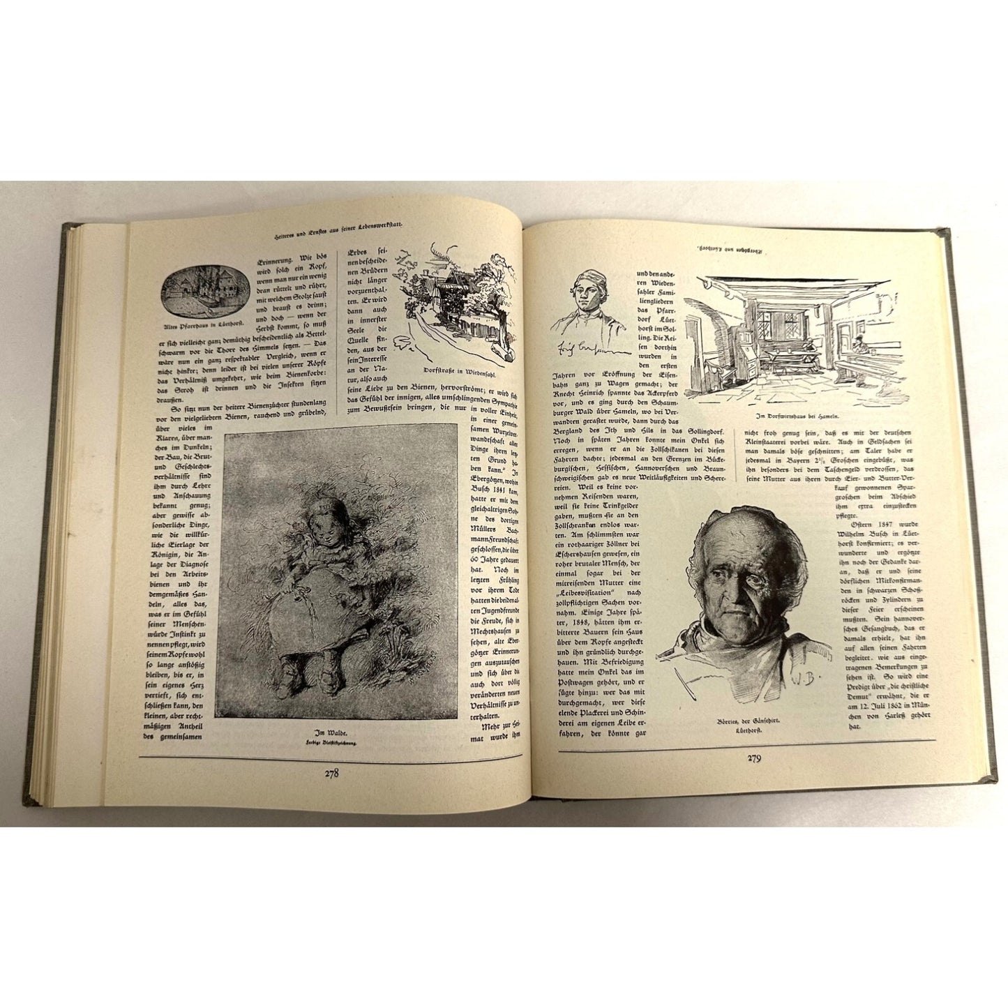Neues Wilhelm Busch Album German Text 1500 Illustrations Hardcover 428 Pages 11.25x9